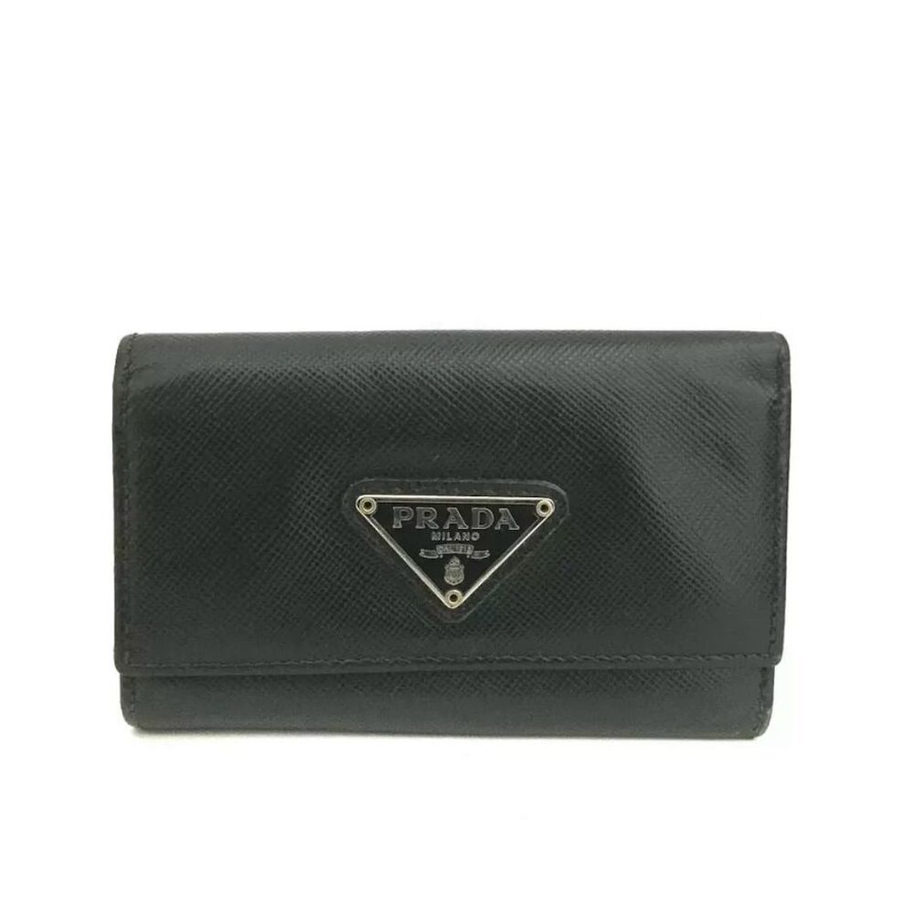 Prada Saffiano Leather Black Key Case Unisex - Picture 1 of 12